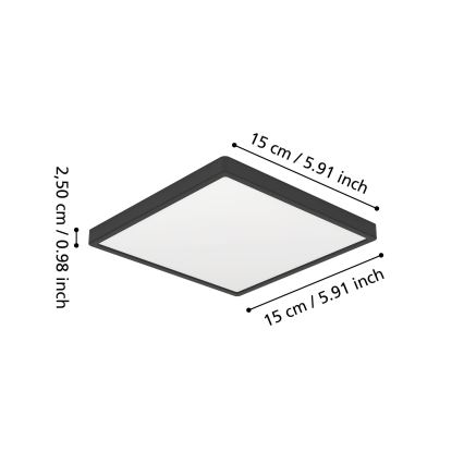 Eglo - LED badrumstaklampa LED/7W/230V 15x15 cm IP44 svart
