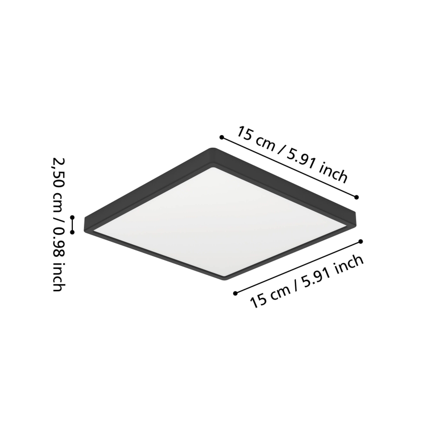 Eglo - LED badrumstaklampa LED/7W/230V 15x15 cm IP44 svart