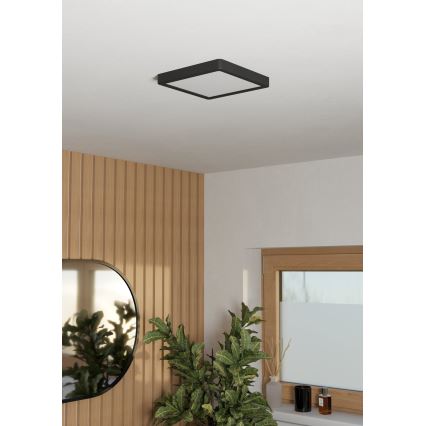 Eglo - LED taklampa för badrum LED/10,5W/230V 2700/4000/6500K 22x22 cm IP44 svart