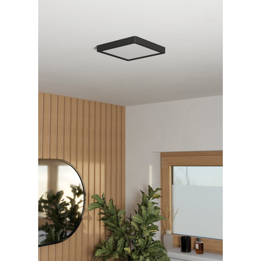 Eglo - LED taklampa för badrum LED/10,5W/230V 2700/4000/6500K 22x22 cm IP44 svart