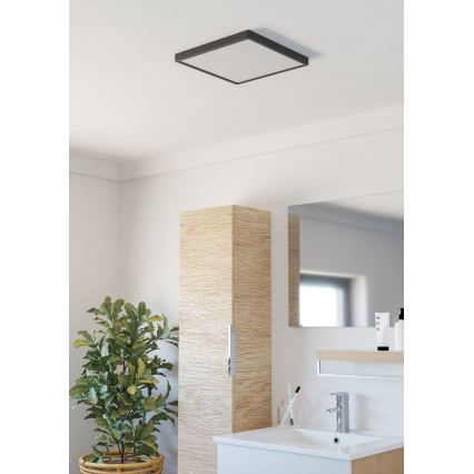 Eglo - LED taklampa för badrum LED/13W/230V 29x29 cm IP44 svart
