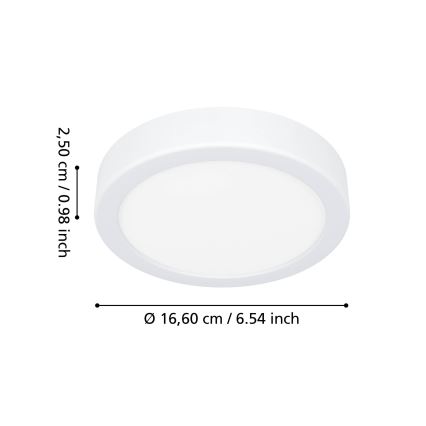 Eglo - LED badrumstaklampa LED/7,5W/230V Ø 16,6 cm IP44 vit