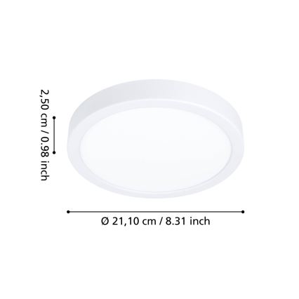 Eglo - LED-taklampa för badrum LED/11,5W/230V 2700/4000/6500K Ø 21,1 cm IP44 vit