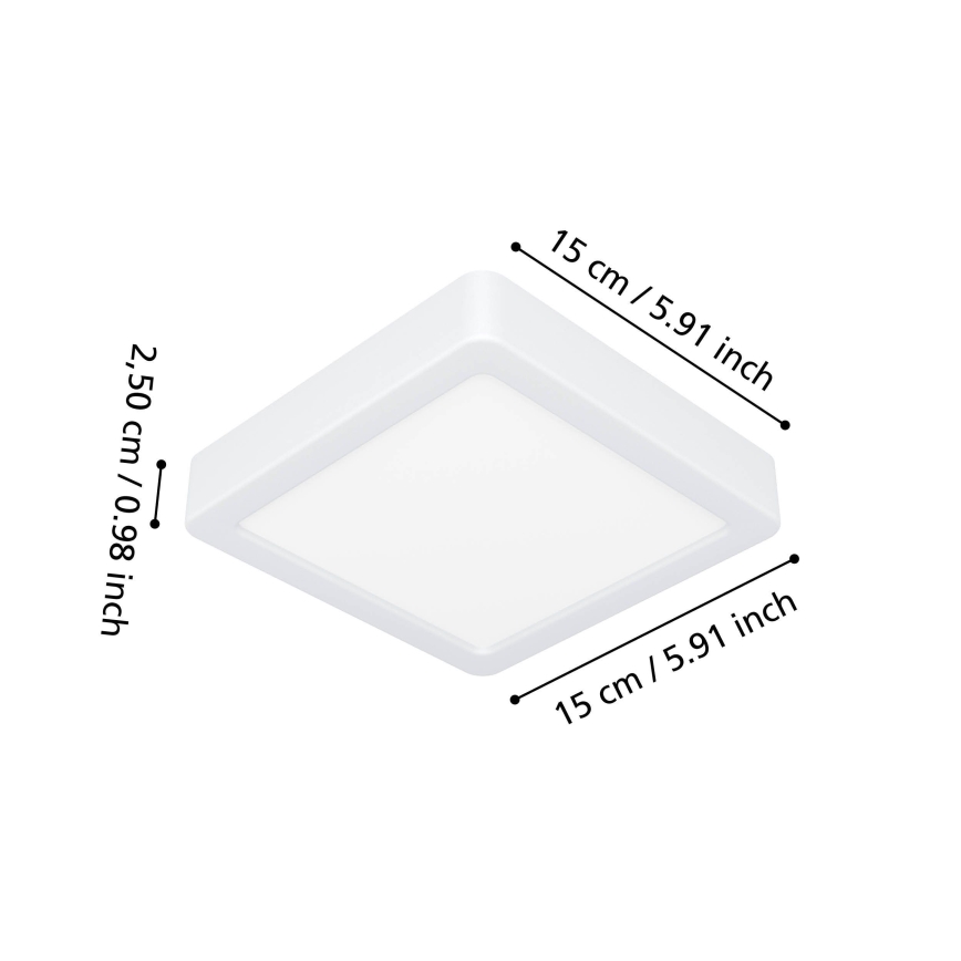 Eglo - LED badrumstaklampa LED/7W/230V 2700/4000/6500K 15x15 cm IP44 vit