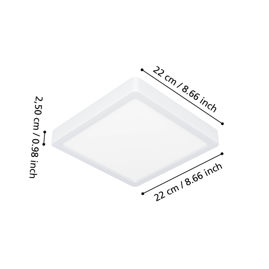 Eglo - LED badrumstaklampa LED/10,5W/230V 2700/4000/6500K 22x22 cm IP44 vit