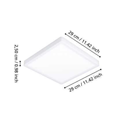 Eglo - LED badrumstaklampa LED/13W/230V 29x29 cm IP44 vit