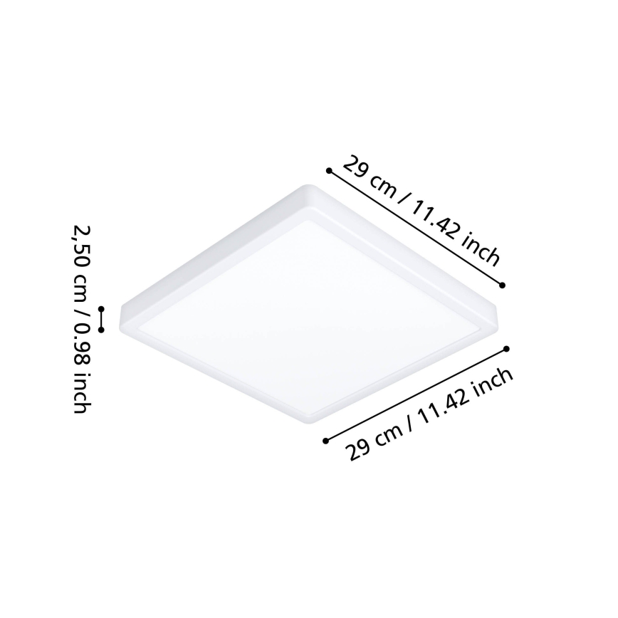 Eglo - LED badrumstaklampa LED/13W/230V 29x29 cm IP44 vit