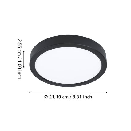 Eglo - LED RGBW dimbar badrumstaklampa LED/11,2W/230V 2700–6500K Ø21,1 cm IP44 svart