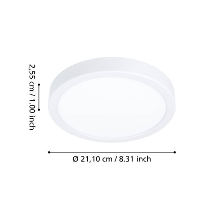 Eglo - LED RGBW Dimbar takarmatur för badrum LED/11,2W/230V 2700-6500K Ø 21,1 cm IP44 vit