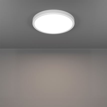 Eglo - LED RGBW dimbar badrumstaklampa, LED 14,3 W, 230 V, 2700–6500 K, Ø 27,8 cm, IP44, vit