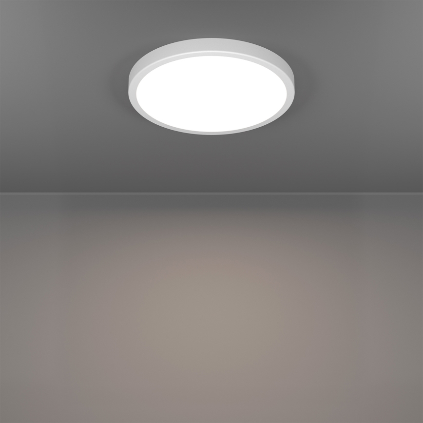 Eglo - LED RGBW dimbar badrumstaklampa, LED 14,3 W, 230 V, 2700–6500 K, Ø 27,8 cm, IP44, vit