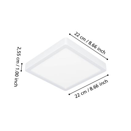 Eglo - LED RGBW Dimbart badrumsplafond LED/10,5W/230V 2700-6500K 22x22 cm IP44 vit