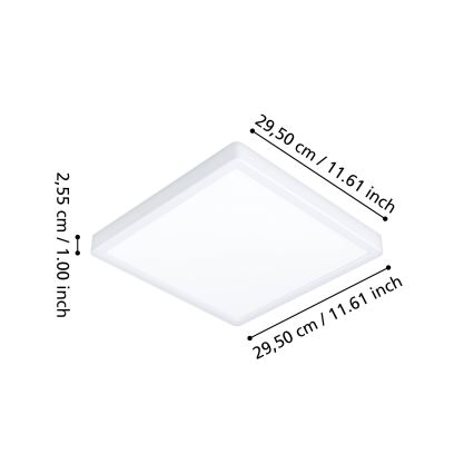 Eglo - LED RGBW dimbar badrumsplafond LED/13,5W/230V 2700-6500K 29,5x29,5 cm IP44 vit