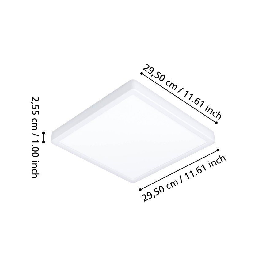 Eglo - LED RGBW dimbar badrumsplafond LED/13,5W/230V 2700-6500K 29,5x29,5 cm IP44 vit