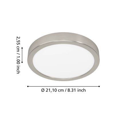 Eglo - LED RGBW dimmbar badrumsarmatur LED/11,2W/230V 2700–6500K Ø 21,1 cm IP44 mattkrom