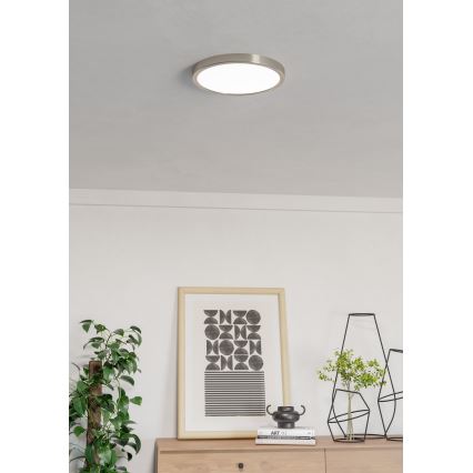 Eglo - LED RGBW dimmbar badrumstaklampa LED/14,3W/230V 2700-6500K Ø 27,8 cm IP44 mattkrom