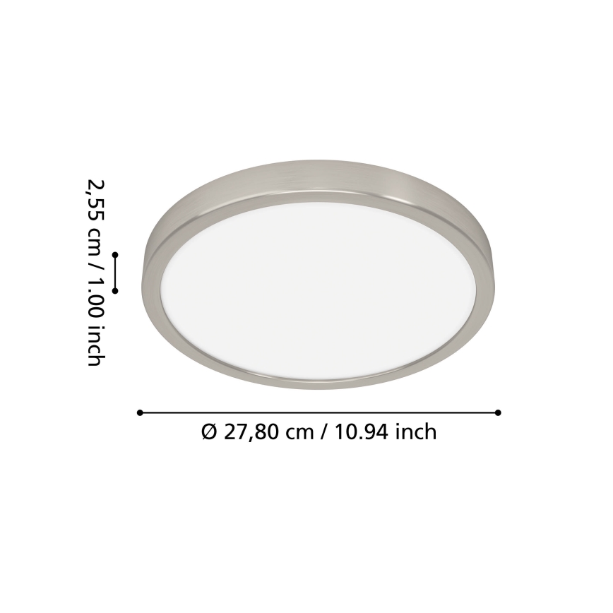Eglo - LED RGBW dimmbar badrumstaklampa LED/14,3W/230V 2700-6500K Ø 27,8 cm IP44 mattkrom