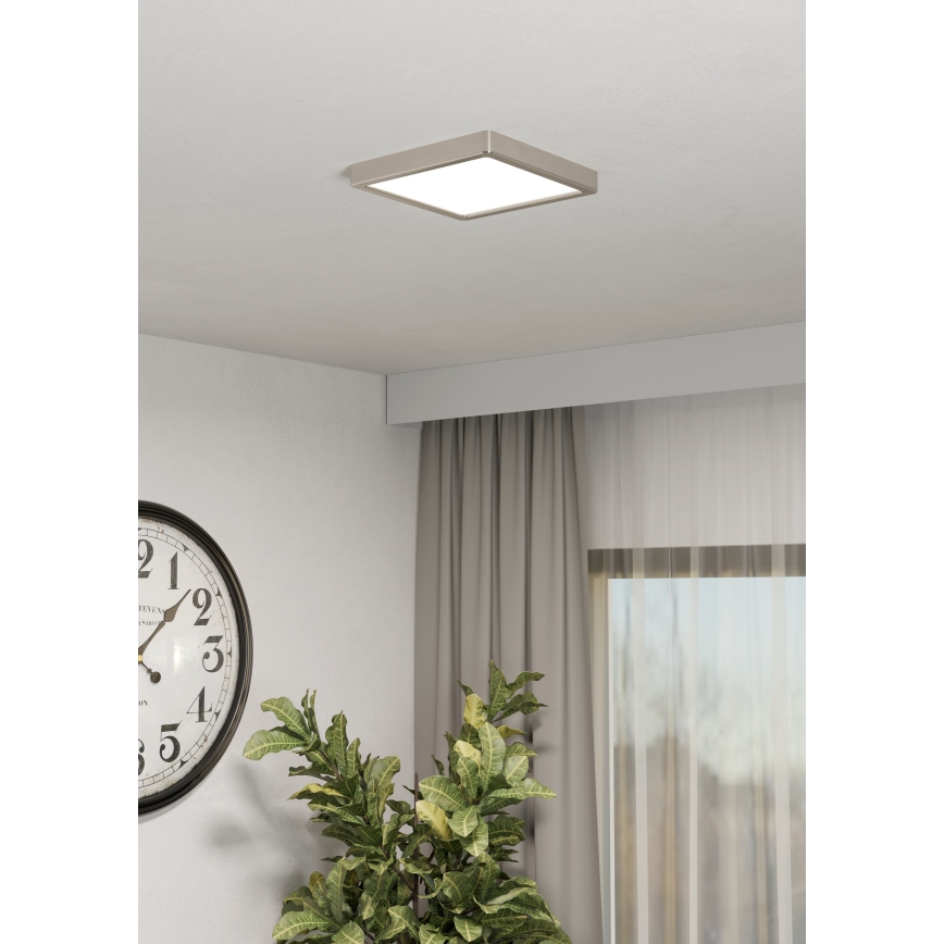 Eglo - LED RGBW Dimmbar badrumstaklampa LED/10,5W/230V 2700-6500K 22x22 cm IP44 mattkrom