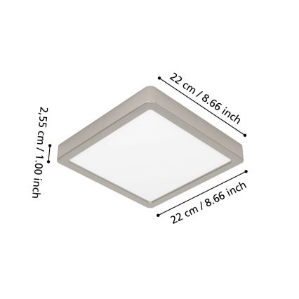 Eglo - LED RGBW Dimmbar badrumstaklampa LED/10,5W/230V 2700-6500K 22x22 cm IP44 mattkrom