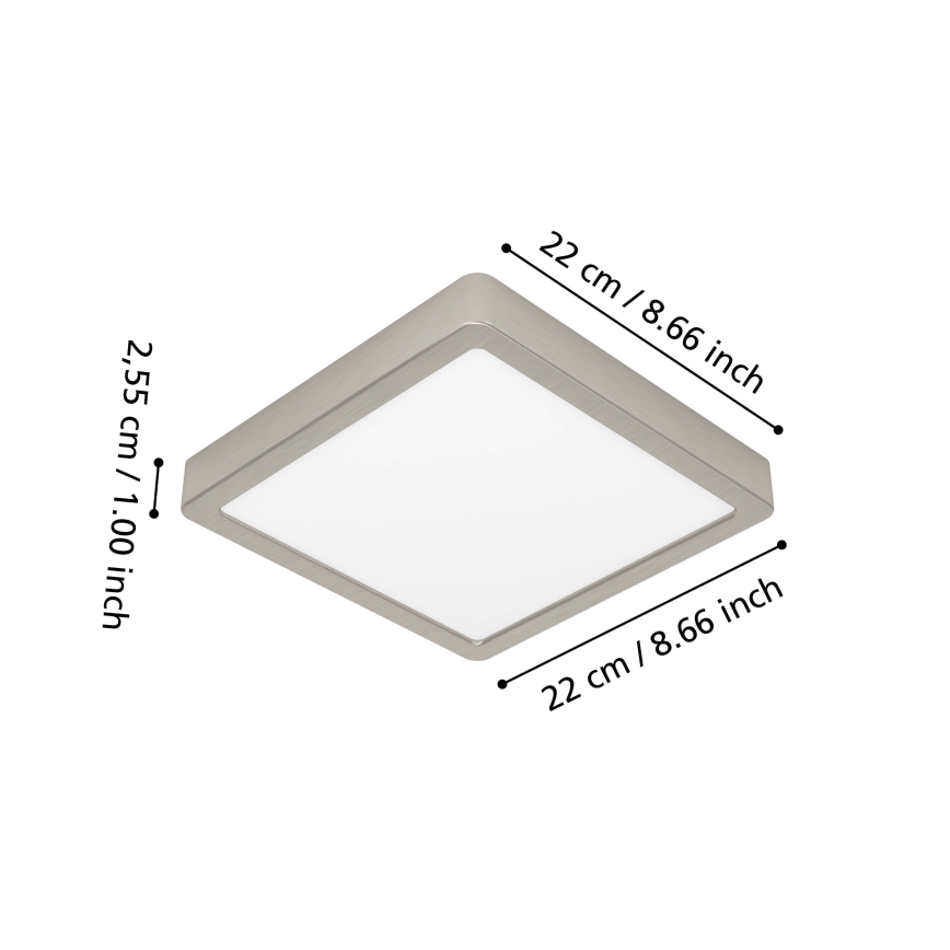 Eglo - LED RGBW Dimmbar badrumstaklampa LED/10,5W/230V 2700-6500K 22x22 cm IP44 mattkrom