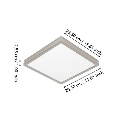 Eglo - LED RGBW dimbar badrumsarmatur LED/13,5W/230V 2700-6500K 29,5x29,5 cm IP44 mattkrom