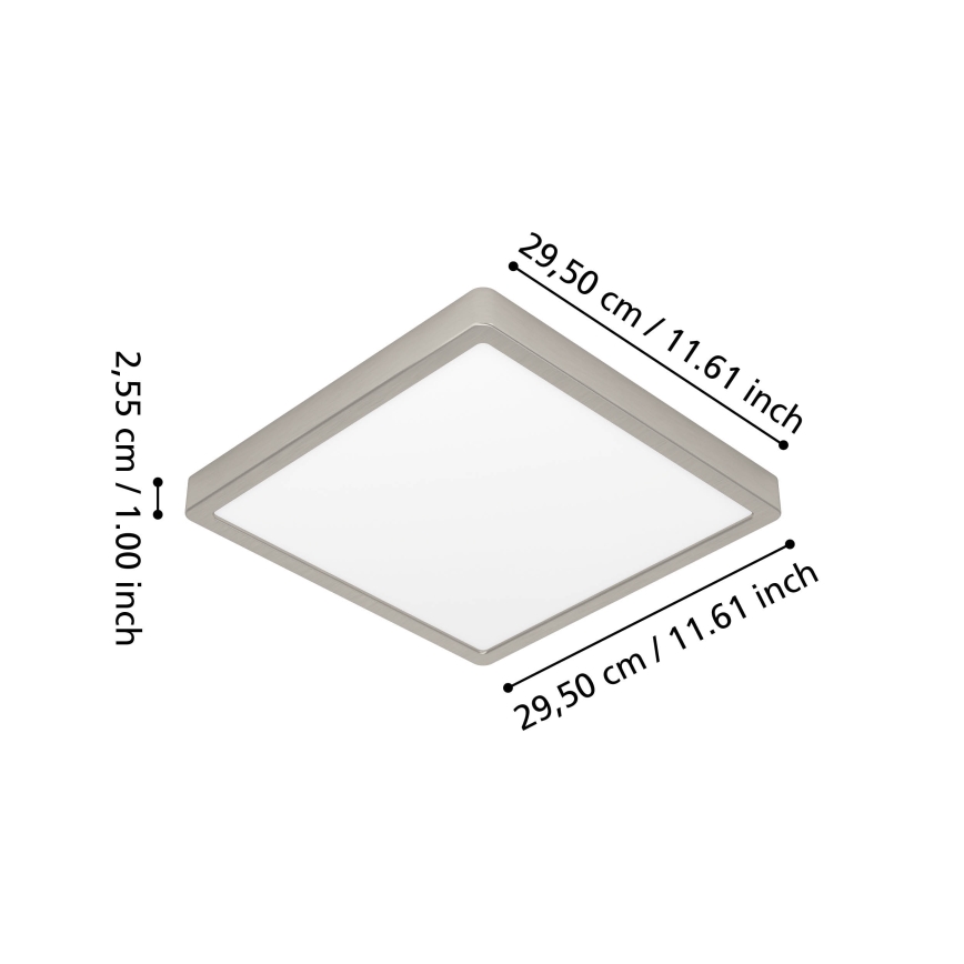 Eglo - LED RGBW dimbar badrumsarmatur LED/13,5W/230V 2700-6500K 29,5x29,5 cm IP44 mattkrom