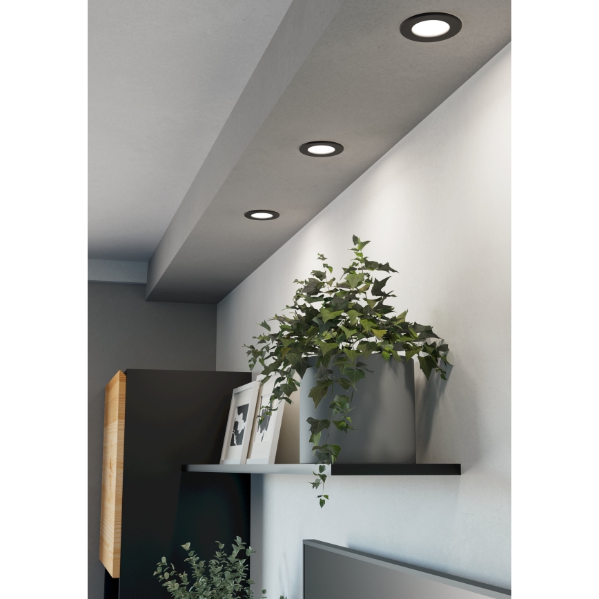 Eglo - LED infälld taklampa, 3,7 W, 230 V, 2700/4000/6500 K, Ø 8,8 cm, svart