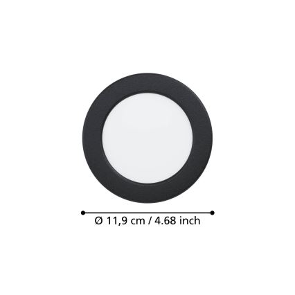 Eglo - LED-infälld downlight LED/6,3W/230V 2700/4000/6500K Ø 11,9 cm svart