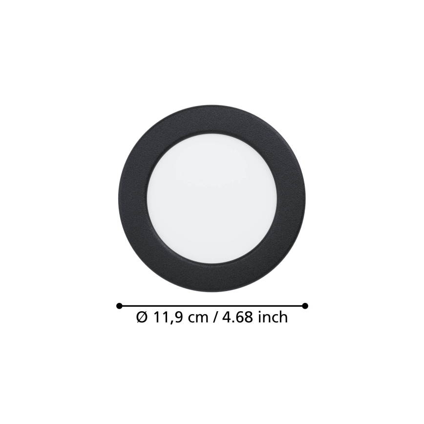 Eglo - LED-infälld downlight LED/6,3W/230V 2700/4000/6500K Ø 11,9 cm svart