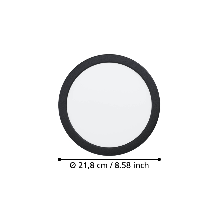 Eglo - LED-infälld taklampa LED/18,5W/230V 2700/4000/6500K Ø 21,6 cm svart