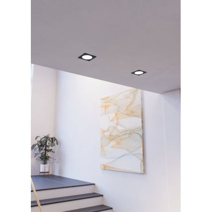 Eglo - Infälld LED-taklampa 6,3W/230V 2700/4000/6500K 11,9x11,9 cm svart