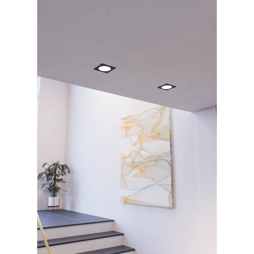 Eglo - Infälld LED-taklampa 6,3W/230V 2700/4000/6500K 11,9x11,9 cm svart