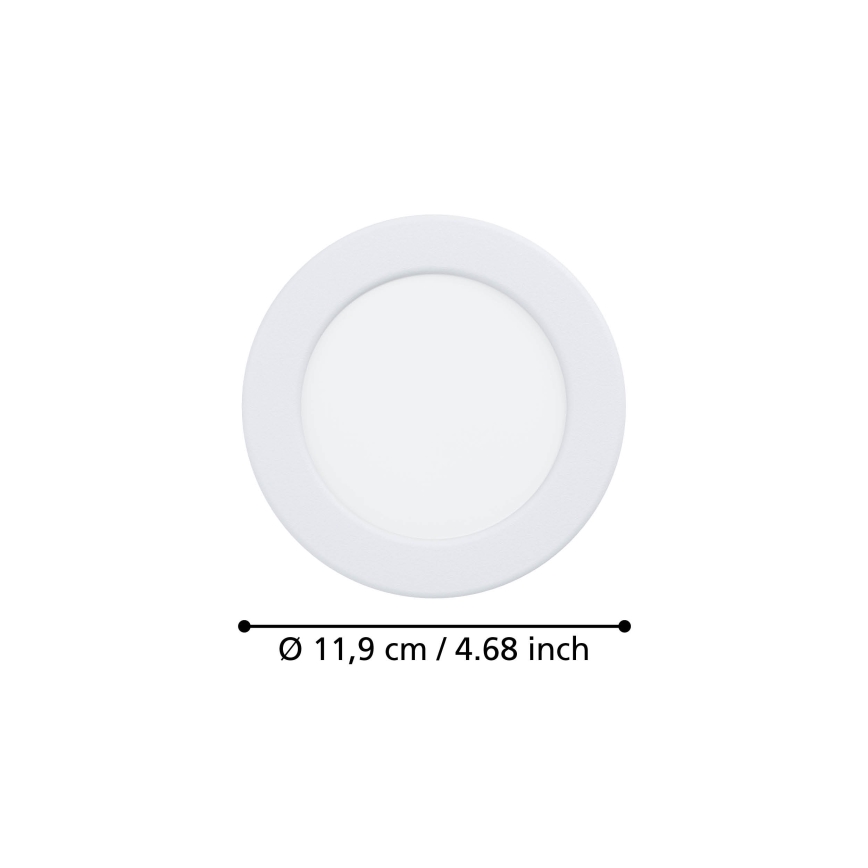 Eglo - LED infälld takarmatur LED/6,3W/230V 2700/4000/6500K Ø 11,9 cm vit