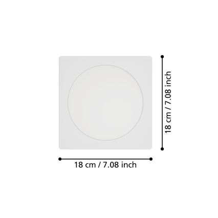 Eglo - Infälld LED-taklampa 10,5W/230V 2700/4000/6500K 16,6x16,6 cm vit