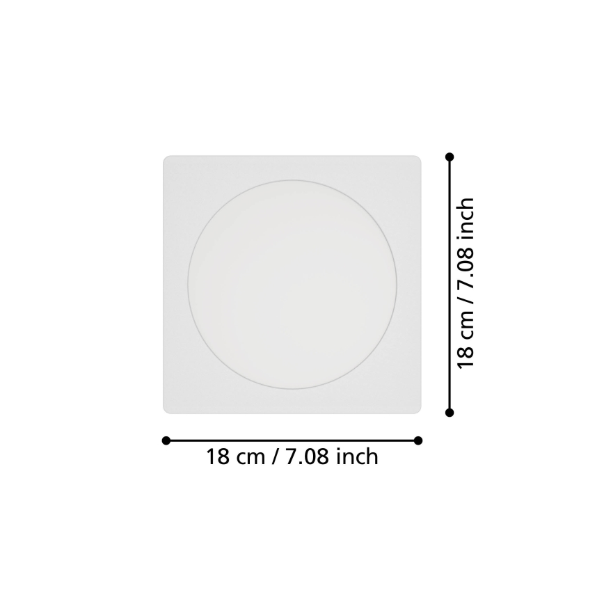 Eglo - Infälld LED-taklampa 10,5W/230V 2700/4000/6500K 16,6x16,6 cm vit
