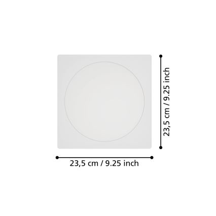 Eglo - LED infälld takarmatur LED/18,5W/230V 2700/4000/6500K 21,6x21,6 cm vit
