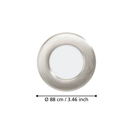 Eglo - LED infälld taklampa LED/3,7W/230V 2700/4000/6500K Ø 8,8 cm mattkrom