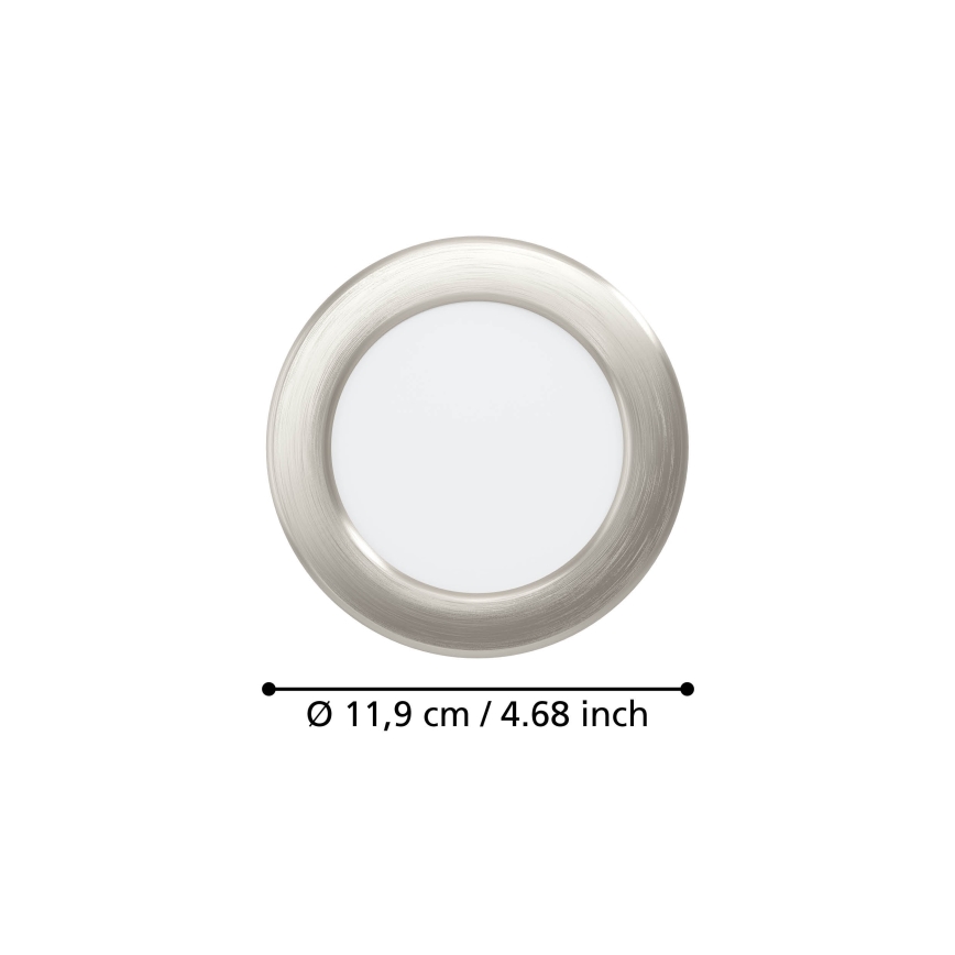 Eglo - LED infälld takarmatur LED/6,3W/230V 2700/4000/6500K Ø 11,9 cm mattkrom