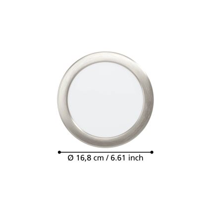 Eglo - LED-infälld takarmatur LED/10,5W/230V 2700/4000/6500K Ø 16,8 cm matt krom