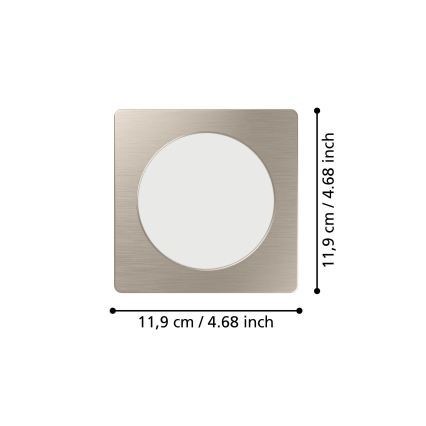 Eglo - LED infälld takarmatur LED/6,3W/230V 2700/4000/6500K 11,9x11,9 cm matt krom