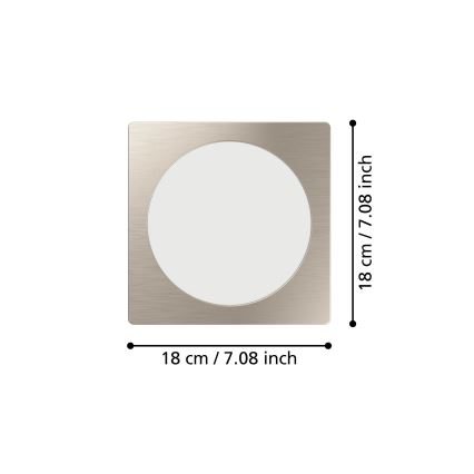 Eglo - Infälld LED-armatur LED/10,5W/230V 2700/4000/6500K 16,6x16,6 cm matt krom