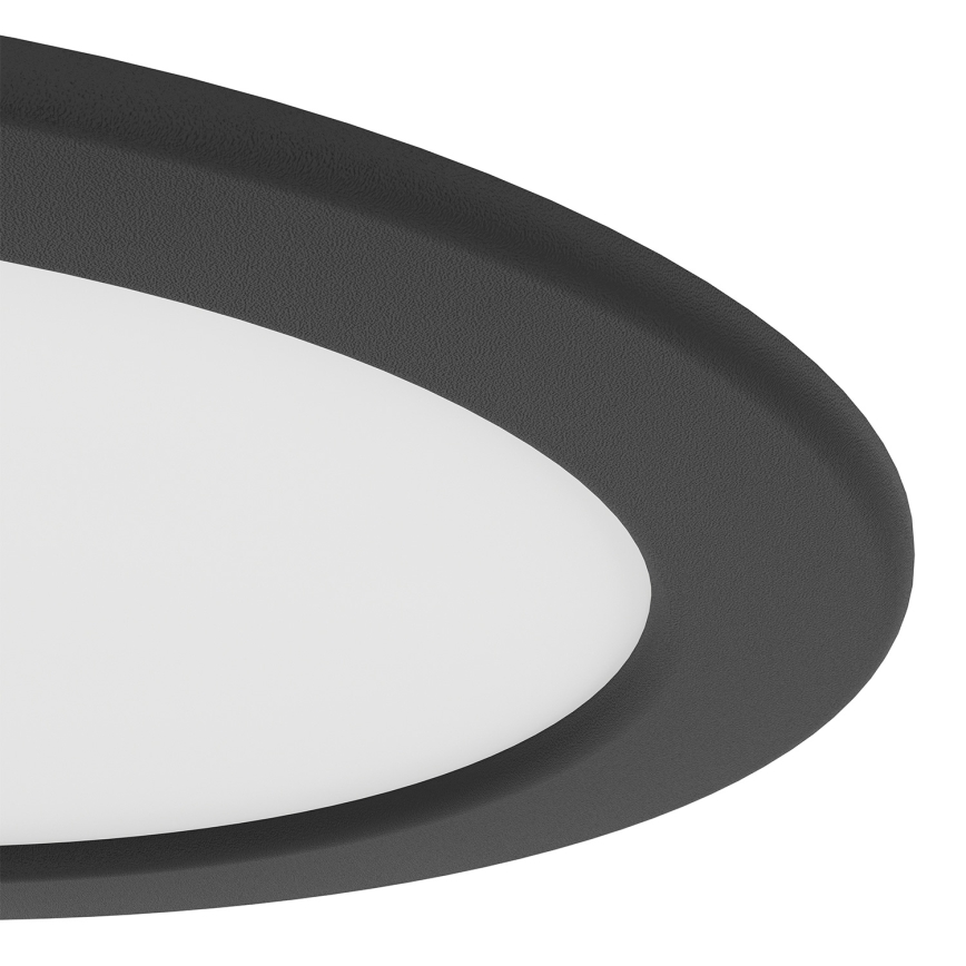Eglo - Infälld LED-badrumslampa, 10,5 W, 230 V, 2700/4000/6500 K, Ø 16,8 cm, IP44, svart