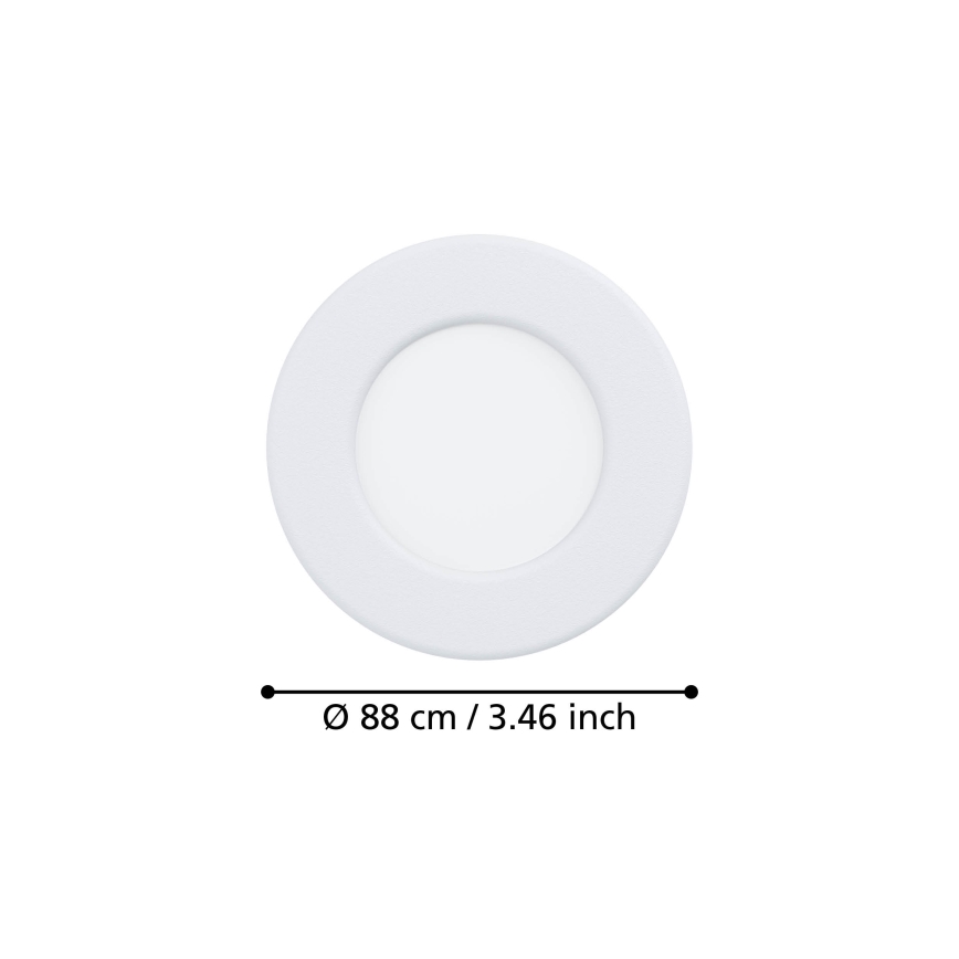 Eglo - LED infälld badrumsarmatur LED/3,7W/230V 2700/4000/6500K Ø 8,8 cm IP44 vit