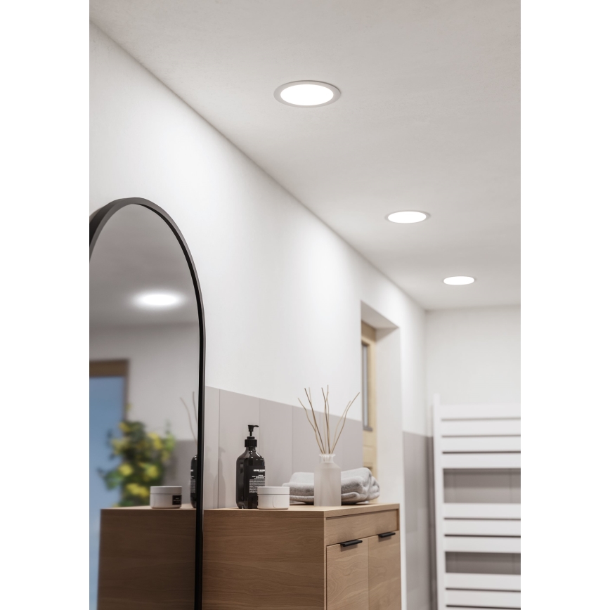 Eglo - LED infälld badrumstaklampa LED/10,5W/230V 2700/4000/6500K Ø 16,8 cm IP44 vit