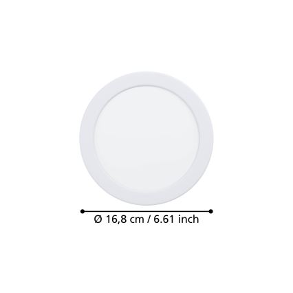 Eglo - LED infälld badrumstaklampa LED/10,5W/230V 2700/4000/6500K Ø 16,8 cm IP44 vit