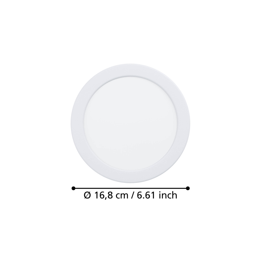Eglo - LED infälld badrumstaklampa LED/10,5W/230V 2700/4000/6500K Ø 16,8 cm IP44 vit