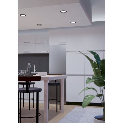 Eglo - LED RGBW dimbar infälld badrumsarmatur, LED/5W/230V, 2700–6500K, Ø 12 cm, IP44, svart