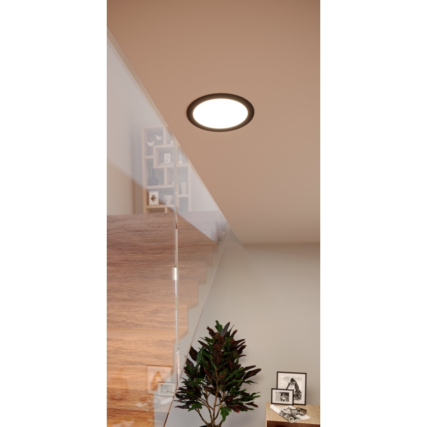 Eglo - LED RGBW dimbar infälld downlight för badrum LED/9,5 W/230 V 2700–6500 K Ø 16,8 cm IP44 svart