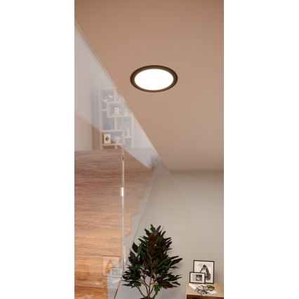 Eglo - LED RGBW dimbar infälld badrumsarmatur, LED 9,5 W, 230 V, 2700–6500 K, Ø 16,8 cm, IP44, svart