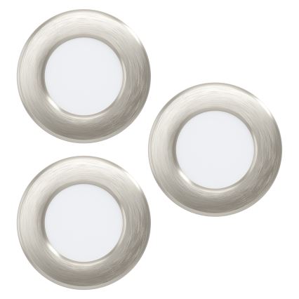 Eglo - Set med 3 LED RGBW dimbar infälld badrumsarmatur LED/2,8W/230V 2700-6500K Ø 8,8cm IP44 matt krom